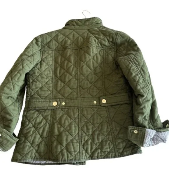 JCrew Quilted Olive Green Cotton Lining Peacoat XS - Picture 2 of 5